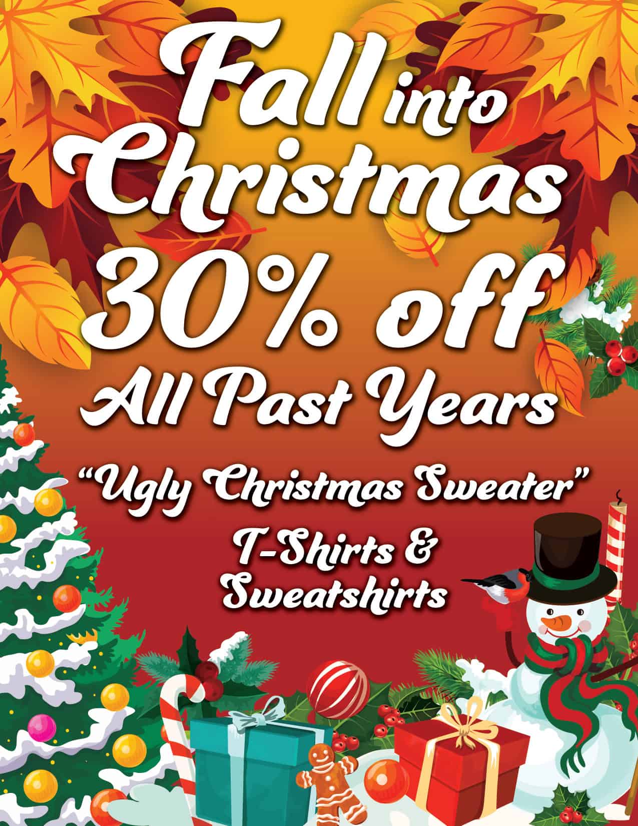 Fall into Christmas 30% off Shirts